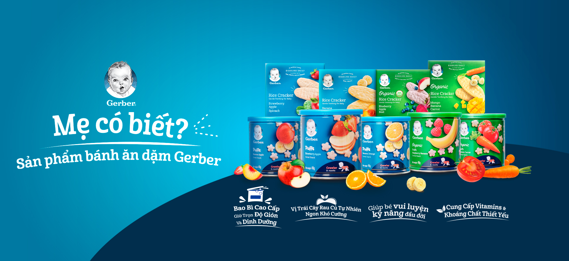 Bánh ăn dặm Gerber: Ăn dặm học chơi, vui khỏe rạng ngời 