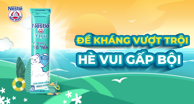 Sữa chua uống dinh dưỡng Nestlé YOGU là sữa chua uống đầu tiên có chứa tổ yến